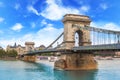 Beautiful view of the Chain Bridge over the Danube in Budapest, Hungary Royalty Free Stock Photo