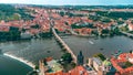 Beautiful view of Charles Bridge and the famous Prague Castle..Czech Republic. Royalty Free Stock Photo