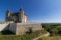 Beautiful view of the Chateau de Saumur castle under a blue sky in France. Royalty Free Stock Photo