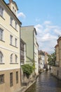 Beautiful view of the Chertovka River in Prague