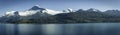 Beautiful view of the Chilean Fjords region in south Patagonia in Chile. Cruise ship sailing the Glacier Alley from the Beagle Royalty Free Stock Photo