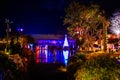 Beautiful view of Chirstmas trees and Bayside Stadium at Seaworld 426.