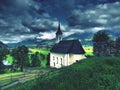 Beautiful view of the church with an interesting background Royalty Free Stock Photo