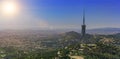 A beautiful view of the city of Barcelona from the height of Mount Tibidabo. Beautiful sunny day in Spain. Royalty Free Stock Photo