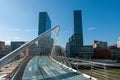 Beautiful view of the city of Bilbao, Spain from the bridge Royalty Free Stock Photo