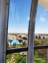 Beautiful view of the city from the cabin of the Ferris wheel Royalty Free Stock Photo