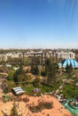 Beautiful view of the city from the cabin of the Ferris wheel Royalty Free Stock Photo