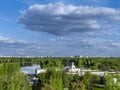 Beautiful view of the city park. Clouds on a sunny summer day. day light Royalty Free Stock Photo