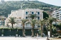 Beautiful view of the city street in Budva in Montenegro.