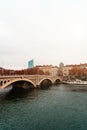 Beautiful view of a cityscape with historic buildings in the city of Lyon, France Royalty Free Stock Photo