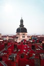 Beautiful view of a cityscape with historic buildings in the city of Lyon, France Royalty Free Stock Photo