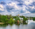 Beautiful view of cityscape in the summer in Vinnytsia, Ukraine Royalty Free Stock Photo
