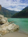 Beautiful view of the clear Ganga river in Rishikesh Royalty Free Stock Photo