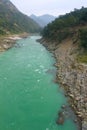 Beautiful view of the clear Ganga river in Rishikesh Royalty Free Stock Photo