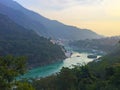 Beautiful view of the clear Ganga river in Rishikesh Royalty Free Stock Photo