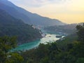 Beautiful view of the clear Ganga river in Rishikesh Royalty Free Stock Photo