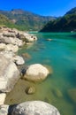 Beautiful view of the clear Ganga river in Rishikesh Royalty Free Stock Photo