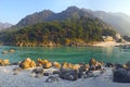 Beautiful view of the clear Ganga river in Rishikesh Royalty Free Stock Photo