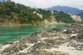 Beautiful view of the clear Ganga river in Rishikesh Royalty Free Stock Photo