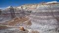 Beautiful view of the cliffs of Blue Mesa of Petrified Forest National Park, Arizona, USA Royalty Free Stock Photo