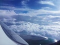 Beautiful view of clouds in the air from an airplane Royalty Free Stock Photo