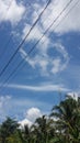 a beautiful view of the clouds in the sky in a village Royalty Free Stock Photo