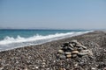 Beautiful view of the coast of the Aegean Sea on a Greek island of Kos