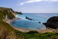 Beautiful view of a coast and sea waves of Dorset AONB Dorchester in UK