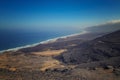 Beautiful view of the Cofete beach in Fuerteventura in the Canary Islands, Spain. It is longest beach of Europe. It is natural Royalty Free Stock Photo