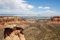 Beautiful view of the Colorado National Monument under a partly cloudy sky. Royalty Free Stock Photo