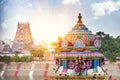 Beautiful view of colorful gopura in the Hindu Kapaleeshwarar Te