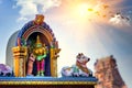 Beautiful view of colorful gopura in the Hindu Kapaleeshwarar Te