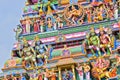 Beautiful view of colorful gopura in the Hindu Kapaleeshwarar Te