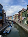 Beautiful view of colorful houses on Burano island, Venice, Italy