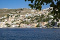 View of the Colorful Neo-Classical Houses in the Harbor of Symi Greece