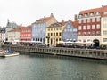 Beautiful view of the colorful residential buildings of Nyhavn in Copenhagen Royalty Free Stock Photo