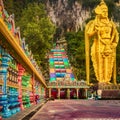 Colorful stairs of Batu caves. Malaysia Royalty Free Stock Photo