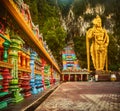 Colorful stairs of Batu caves. Malaysia Royalty Free Stock Photo