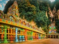 Colorful stairs of Batu caves. Malaysia
