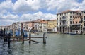 Beautiful view colourful villas and palaces along the Grand Canal In Venice, Italy Royalty Free Stock Photo