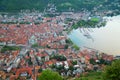 Beautiful view of Como town from Brunate mountain. Royalty Free Stock Photo