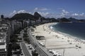 Beautiful view of Copacabana beach and Leme in Rio de Janeiro