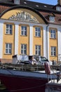 Beautiful view Copenhagen city canals Denmark