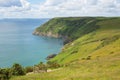 Beautiful view Cornwall coast Lantic Bay near Fowey and Polruan in summer