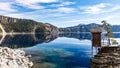 Beautiful view of the Crater lake in Oregon - the clearest lake in the world Royalty Free Stock Photo