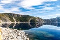 Beautiful view of the Crater lake in Oregon - the clearest lake in the world Royalty Free Stock Photo