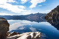 Beautiful view of the Crater lake in Oregon - the clearest lake in the world Royalty Free Stock Photo