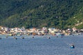 Beautiful View Of Dai Lanh Fishing Village With Mountain On Background In Khanh Hoa Province, Vietnam. Royalty Free Stock Photo