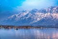 A beautiful view of Dal Lake in winter, Srinagar, Kashmir, India Royalty Free Stock Photo