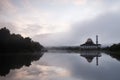 Beautiful view of Darul Quran Mosque with reflections during sunrise Royalty Free Stock Photo